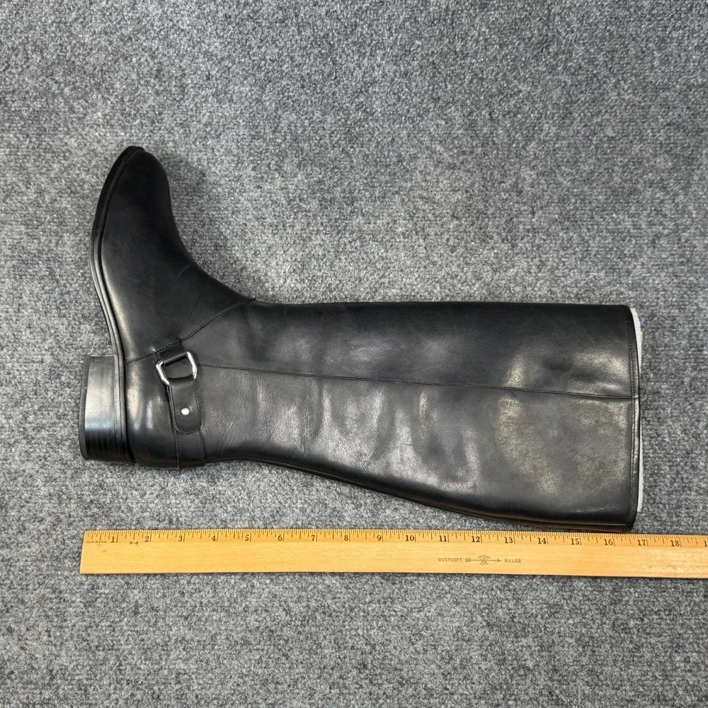 Lauren Ralph Lauren Micaela Riding Boots Women's 8.5 Black Leather Tall Buckle